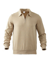 S-3XL Simple Solid Color Half-Zipper Lar Long Sleeve Sweatshirt